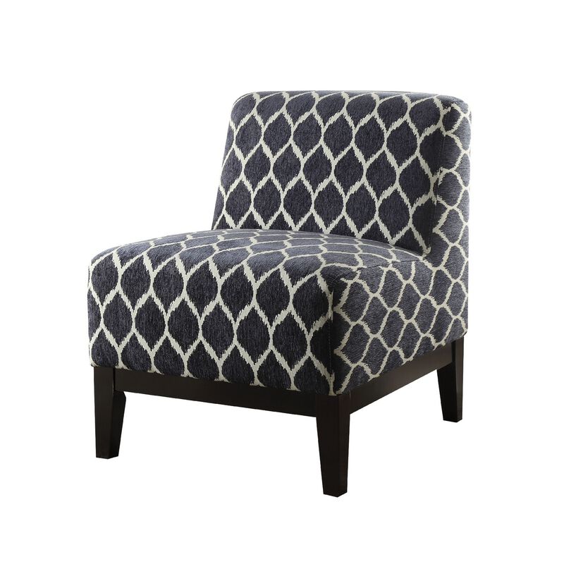 28 Inch Wide Fabric Upholstered Accent Chair, Dark Blue-Benzara image number 1
