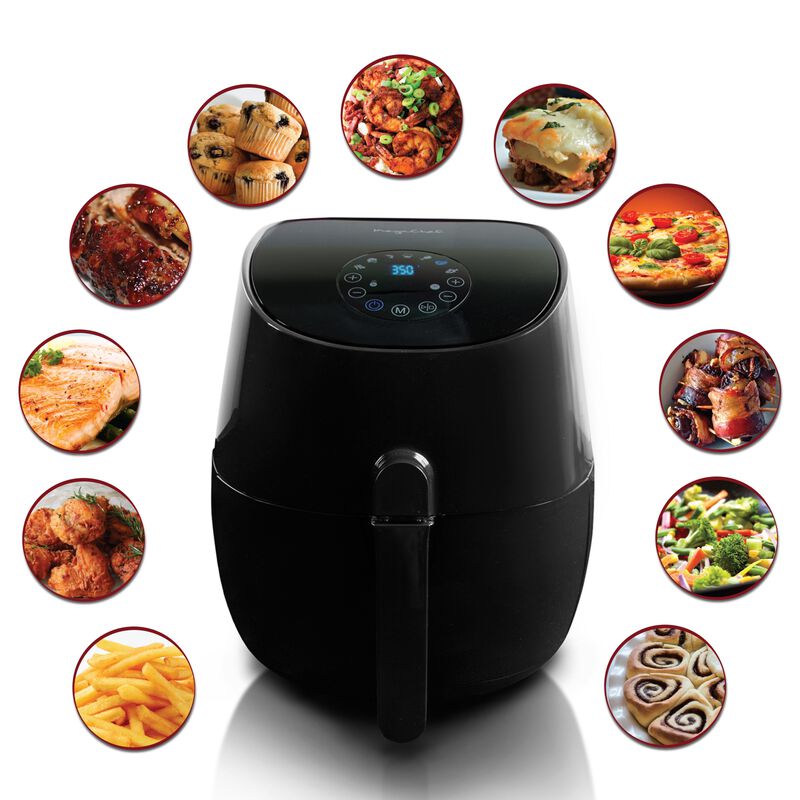 MegaChef 3.5 Quart Airfryer And Multicooker With 7 Pre-programmed Settings in Sleek Black