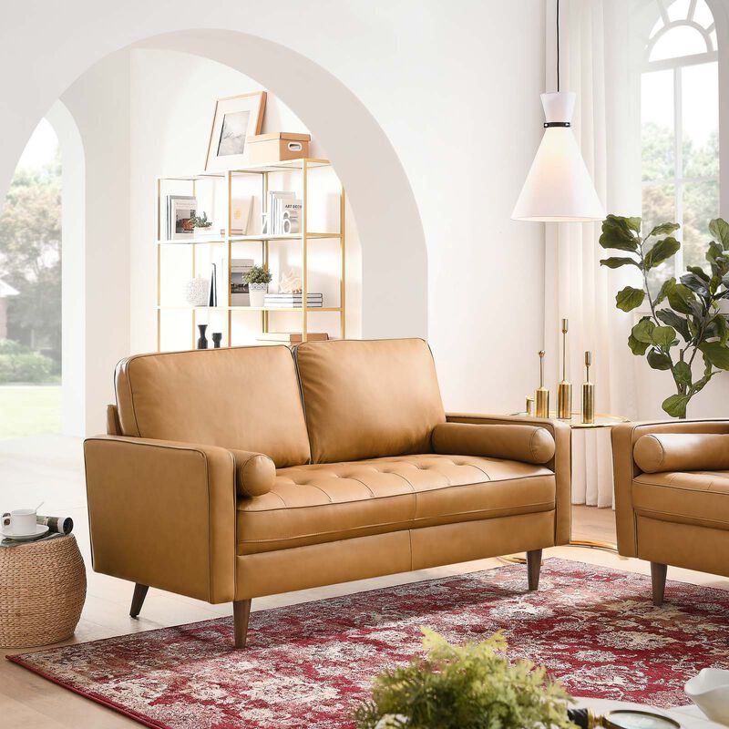 Valour Leather Loveseat image number 1