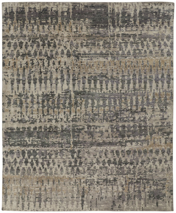 HomeRoots Wool Abstract Hand Knotted Area Rug