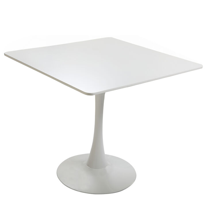 Jaxpety 31.5" x 31.5" Square White Tulip Side Table