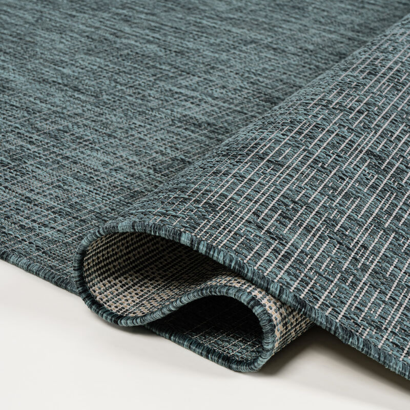 Alda Modern Minimalist Mingled Solid Indoor/Outdoor Area Rug