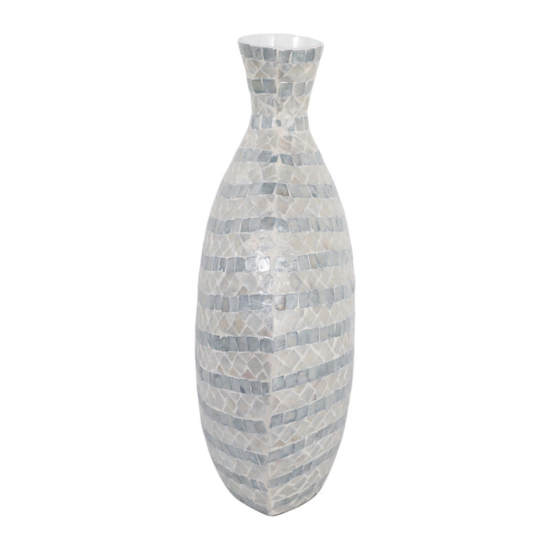 19x16" Capiz Gourd Vase, Blue image number 5