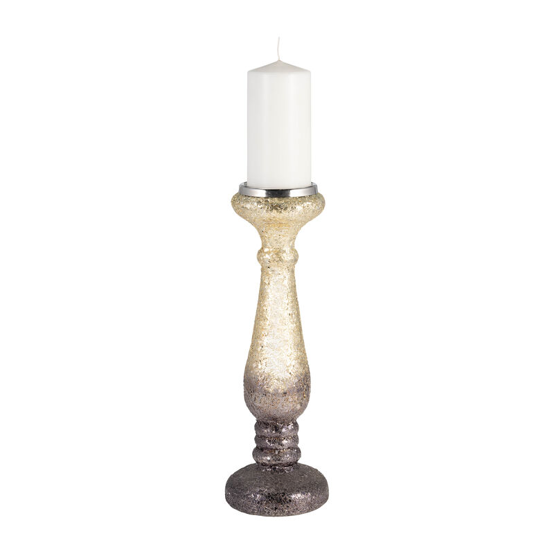 15" Plum Crackled Candle image number 1
