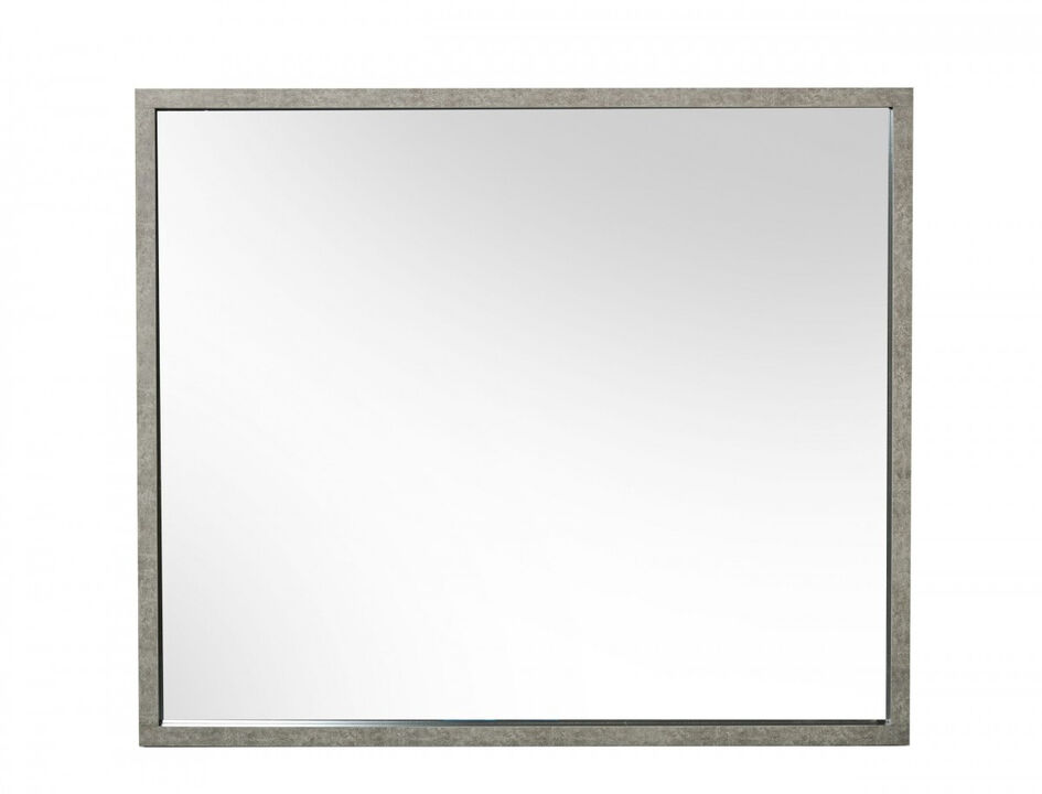 HomeRoots 34" Gray Faux Concrete Framed Accent Mirror