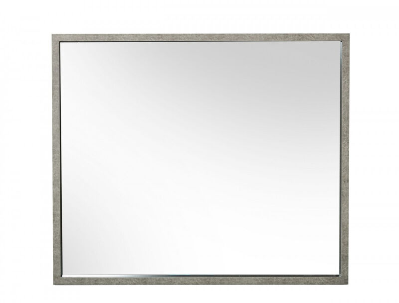 HomeRoots 34" Gray Faux Concrete Framed Accent Mirror image number 0