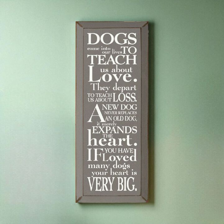 Pet Lover Wood Sign Dogs Teach Us About Love Inspirational Wall Hanging