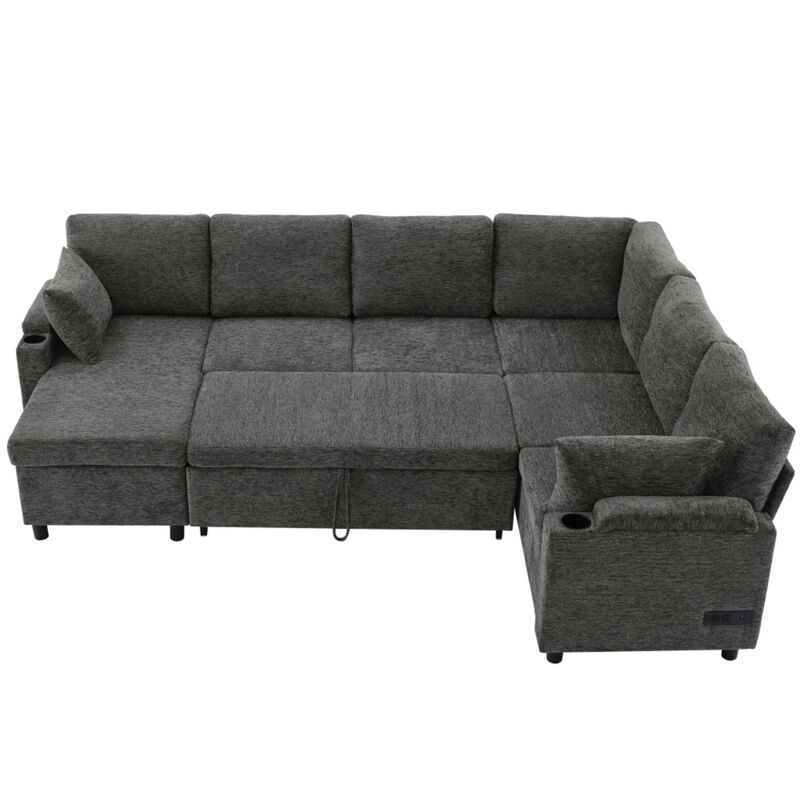 Zornug  Convertible L-Shaped Sectional Sofa Bed image number 7