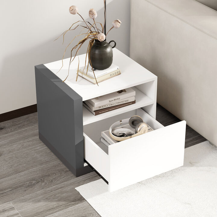 Modern Bedroom Nightstand with Functional Drawer and Minimalist Style