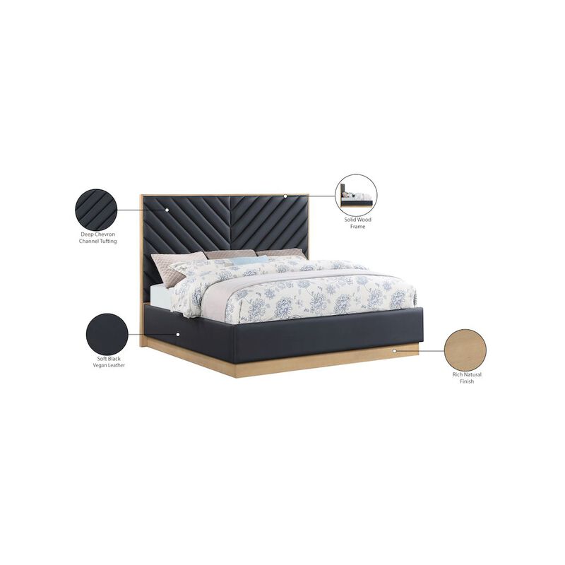 Meridian Furniture Casa Black Vegan Leather Queen Bed