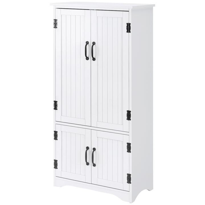 Modern Freestanding Storage Hutch Furniture with 2 Large Doors and 2 Small Doors