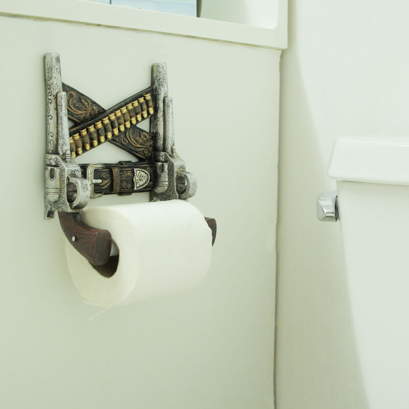Wild West Gunslinger Holster Toilet Paper Holder Double Pistol Western Cowboy image number 6