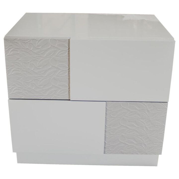 Best Master Furniture Best Master Naple 2-Drawer Poplar Wood  Bedroom Nightstand in Gray/Silver Line