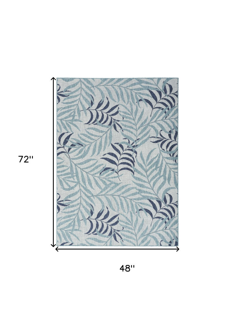 HomeRoots Palm Leaf Indoor Outdoor Area Rug image number 5