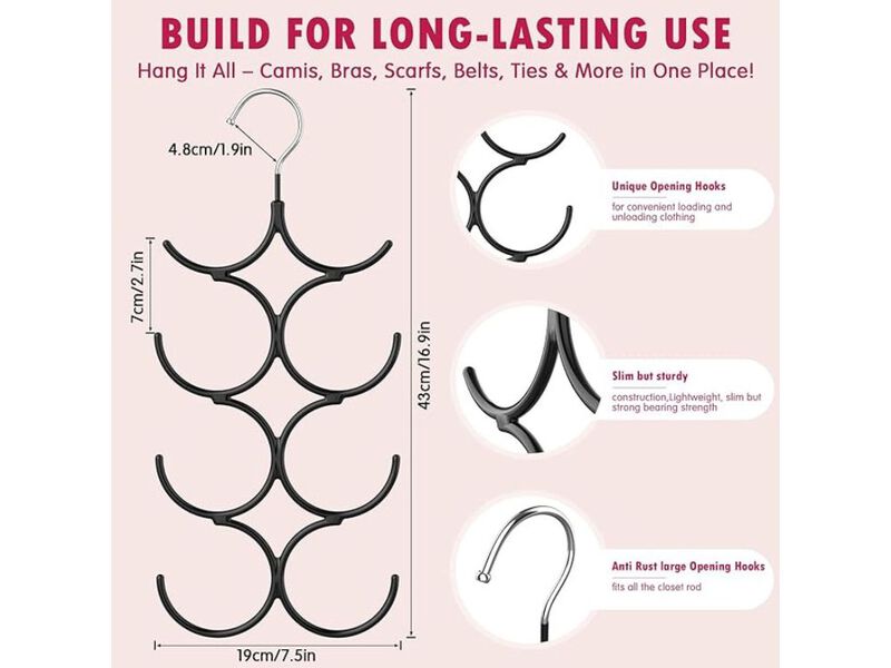 Tank Top Hanger,2 Pack Space Saving Hangers Bra Camisole Hanger image number 2