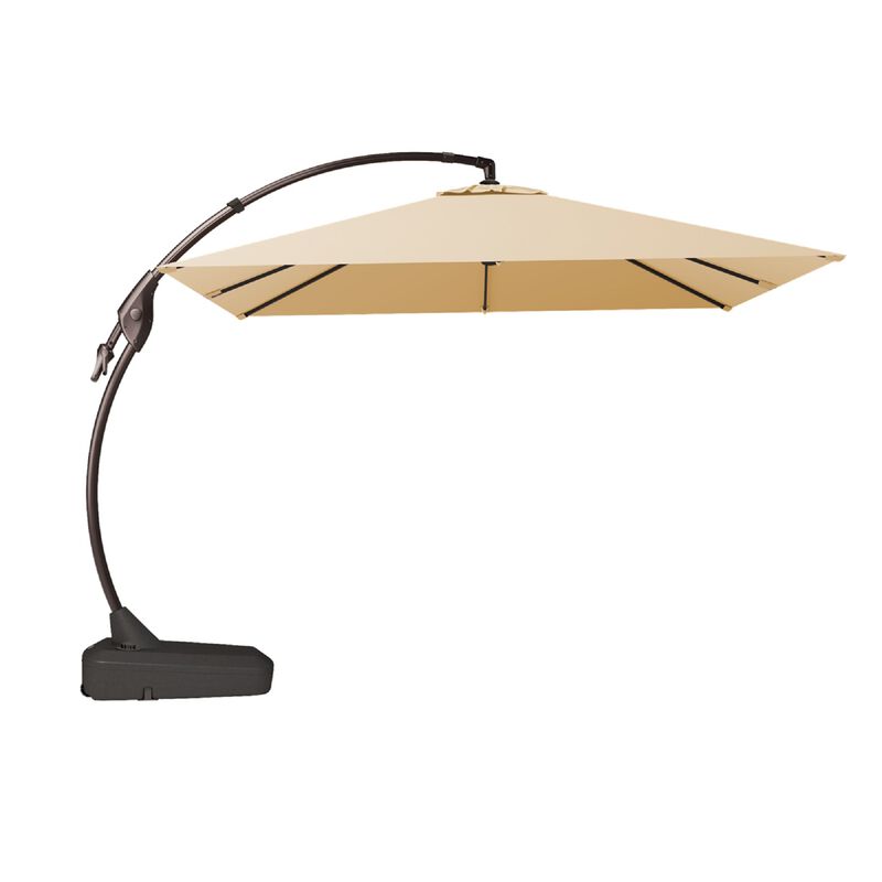 Mondawe 10ft Cantilever Umbrella w/ 360&deg; Rotation,Powder-Coated Aluminum Frame,Weighted Wheeled Base