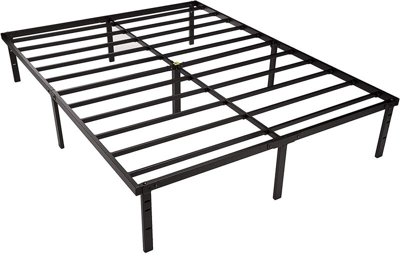 Amazon Basics Sturdy Heavy-Duty Non-Slip Platform Bed Frame Queen Size Storage, Steel Slat Support, Noise Free, Easy Assembly, 1