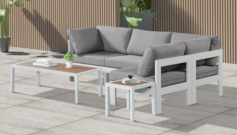 Meridian Furniture Nizuc Grey Water Resistant Fabric Outdoor Patio Modular Sectional image number 3