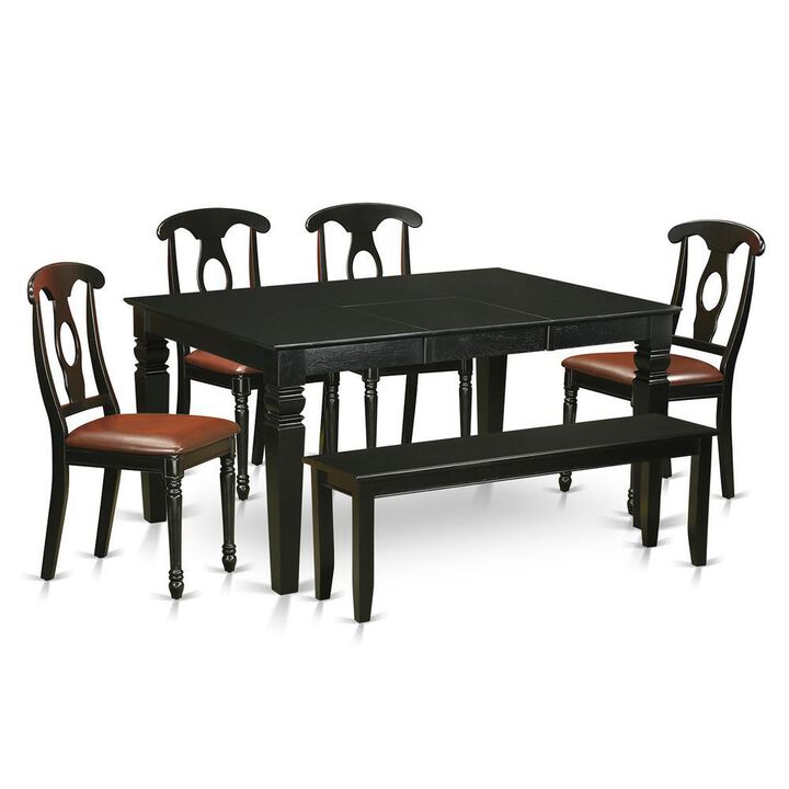 6 Pc Table and chair set - Dinette Table and 4 Kitchen Chairs plus Bench