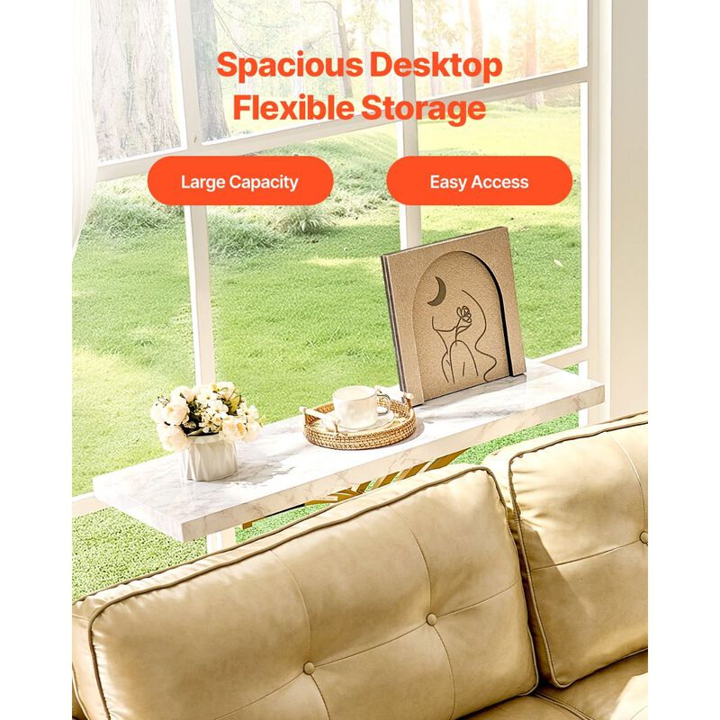 Narrow Console Table, Long Sofa Table for Entryway and Hallway with Metal Frame image number 6