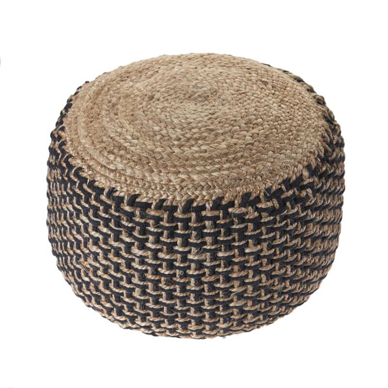 Hivvago 18 Inch Tan Jute Ottoman