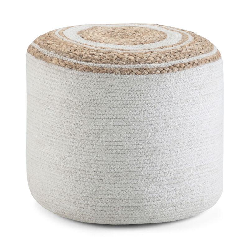 Simpli Home Serena Round Braided Pouf image number 0