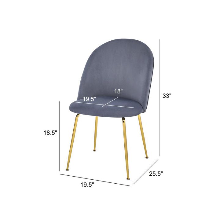 Best Quality Furniture Cream Velvet Fabric Side Chairs, Set Of 2