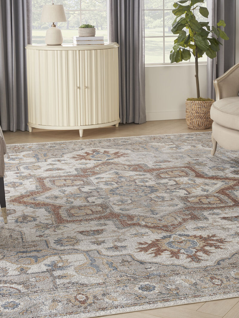 Astra Machine Washable ASW12 Gray/Multicolor 4' x 6' Rug