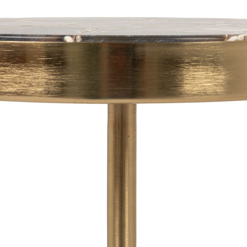 Round Marble Accent Table with Agate Top image number 3