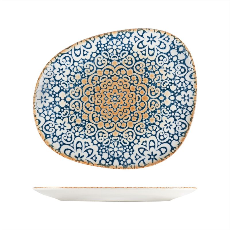 Alhambra 13" x 10.75" Organic Decorated Porcelain Plate