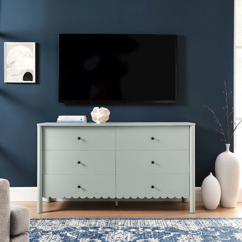 Emmeline Scalloped 6-Drawer Dresser image number 8