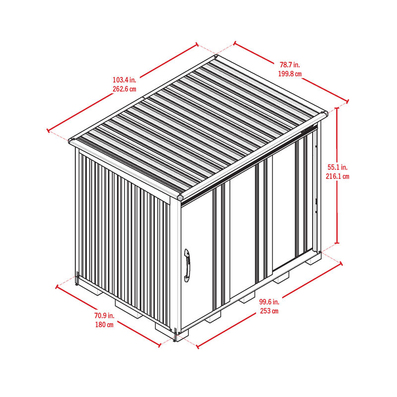 Arrow Shirudo 8 x 6 x 7 ft Luminous Silver Shirudo Series&trade; Premium Shed image number 2