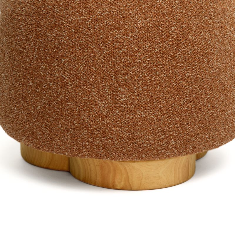 Oopa Cream Contract-Grade Straight Vegan Shearling Swivel Ottoman image number 4