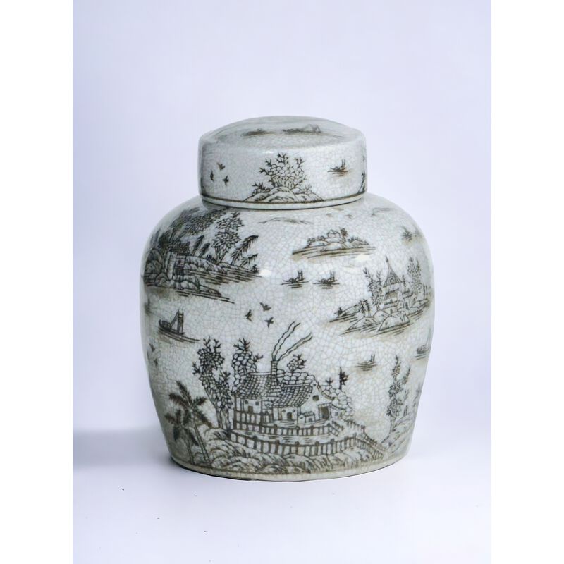 Aai 9 Ginger Jar, Chinoiserie Design, Brown image number 0
