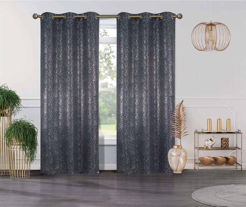 Metallic Blackout Thermal Grommet Curtain Panels (Set of 2)