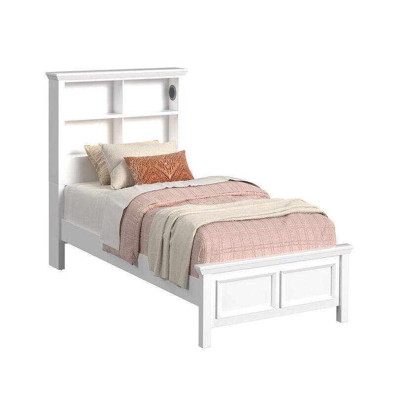 Hampton White Twin Bed with Speakers image number 2