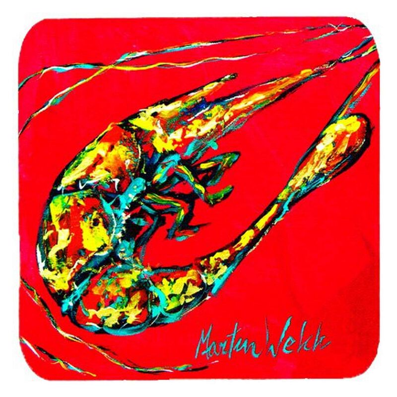 Caroline's Treasures MW1023FC Shrimp Day Dream Foam Coasters (Set of 4), 3.5 H x 3.5 W, Multicolor image number 0