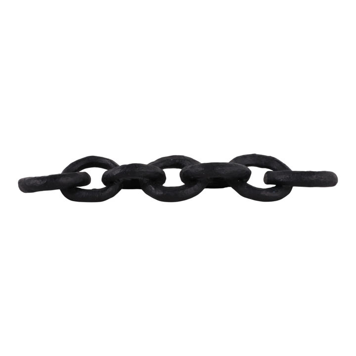 24x5" Paper Mache Chain Link Object, Black