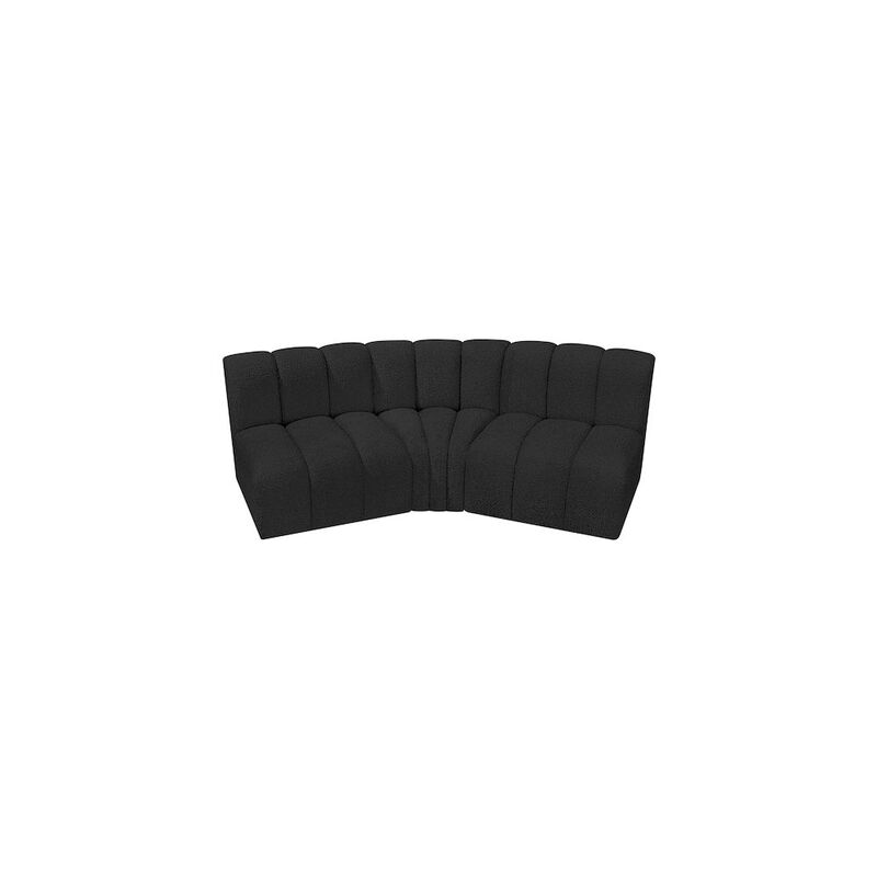 Meridian Furniture Arc Black Boucle Fabric Modular Sofa