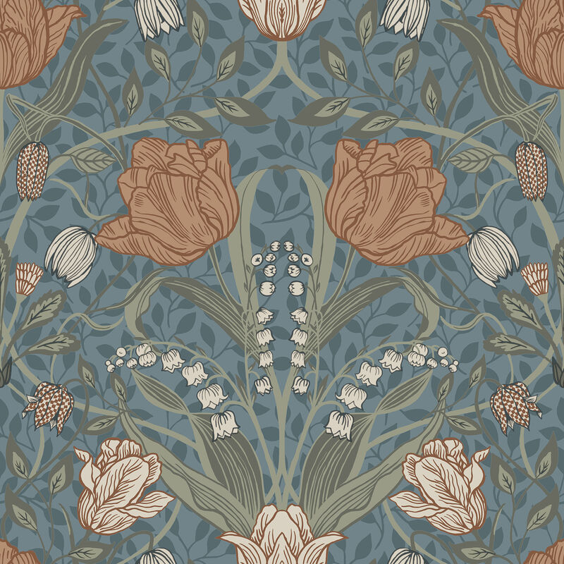 Tulipa Blue Floral Wallpaper image number 0