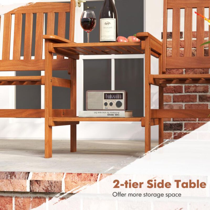 Hivvago 2-Seater Outdoor Patio Furniture Set with Umbrella Hole