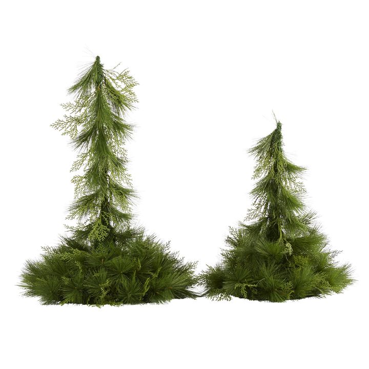 Hivvago 24 Inches and 36 Inches Table Top/Hanging Artificial Christmas Decor (Set of 2)