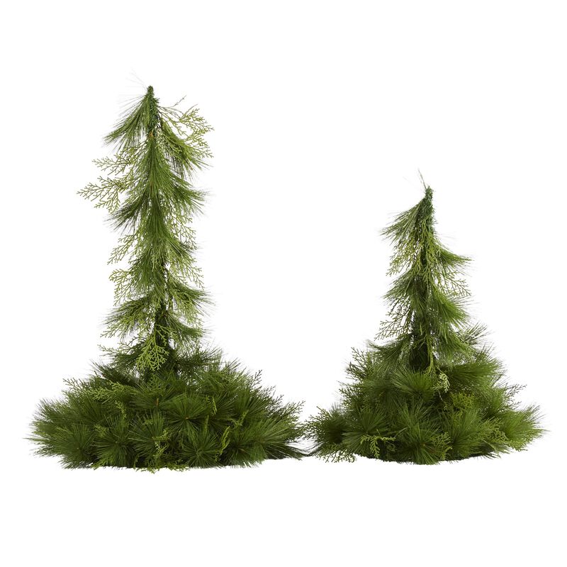 Hivvago 24 Inches and 36 Inches Table Top/Hanging Artificial Christmas Decor (Set of 2)