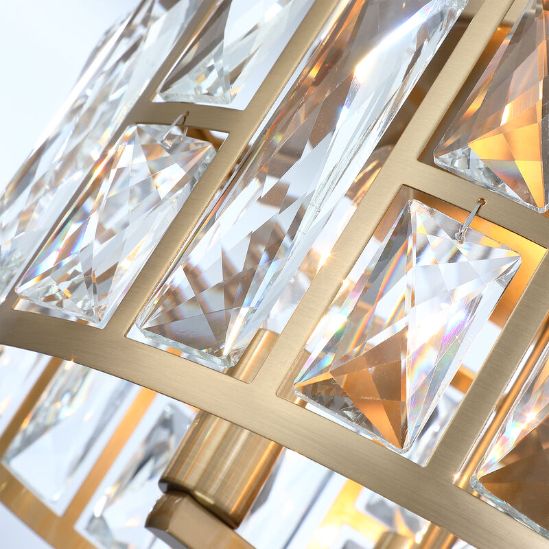 11.89 in Modern Glam 3-Light Dimmable Crystal Flush Mount Ceiling Light image number 9