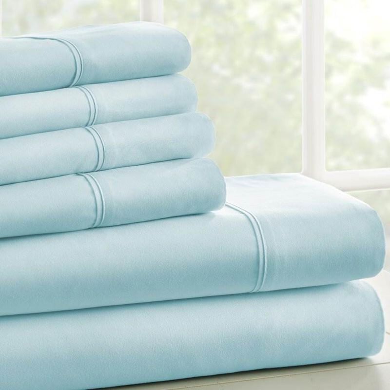 Hivvago Twin size Aqua 4 Piece Wrinkle Resistant Microfiber Polyester Sheet Set