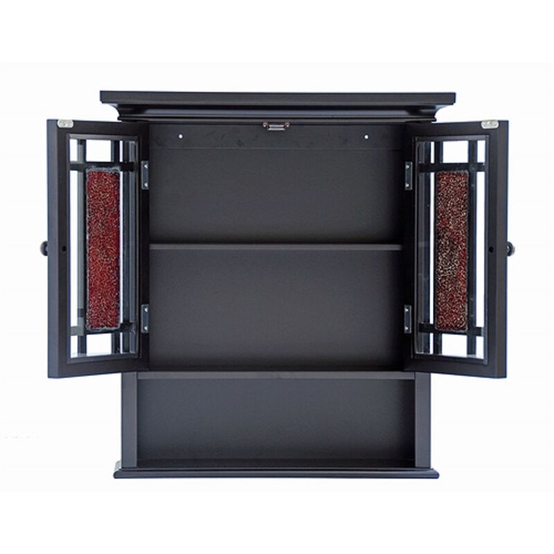 Bathroom Wall Cabinet with Amber Mosaic Glass Doors – Elegant Storage Solution