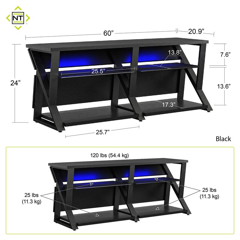 NTense Genesis Gaming TV Stand for TVs up to 70"