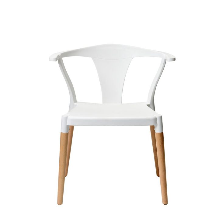 Commerical Seating Products Mid Century Modern White Dining Chairs