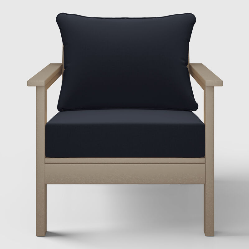 WestinTrends Outdoor Modern HDPE Patio Club Chair with Deep Seat Cushions