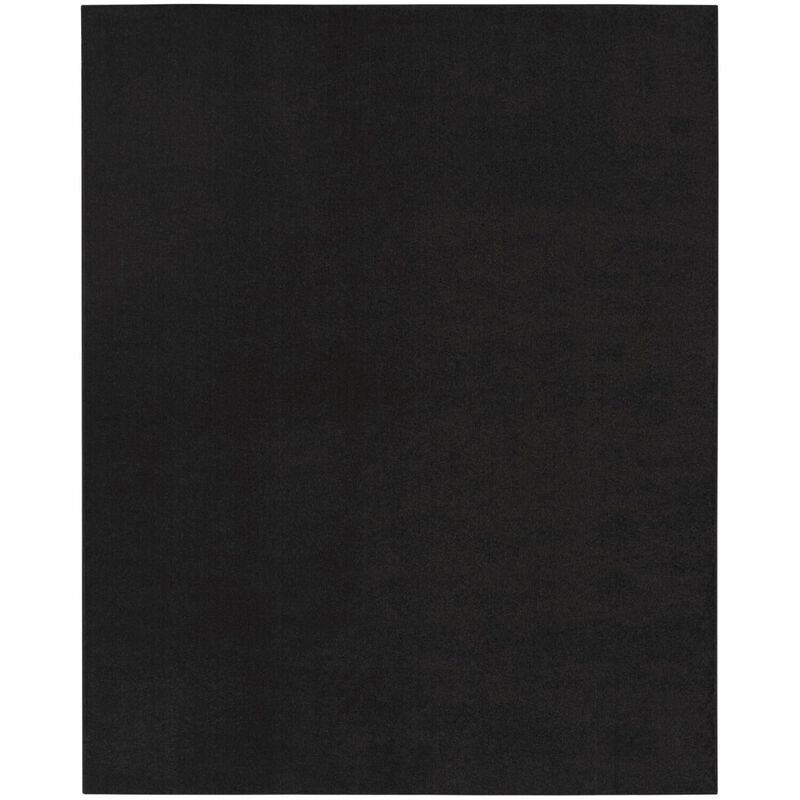 Nourison Essentials Indoor/Outdoor Black 7 x 10 Area Rug, Easy Cleaning, Non Shedding, Bed Room, Living Room, Dining Room, Bac